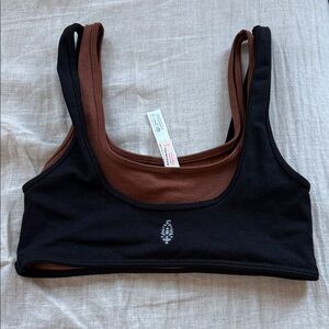 Free people Women's Black and Brown workout top